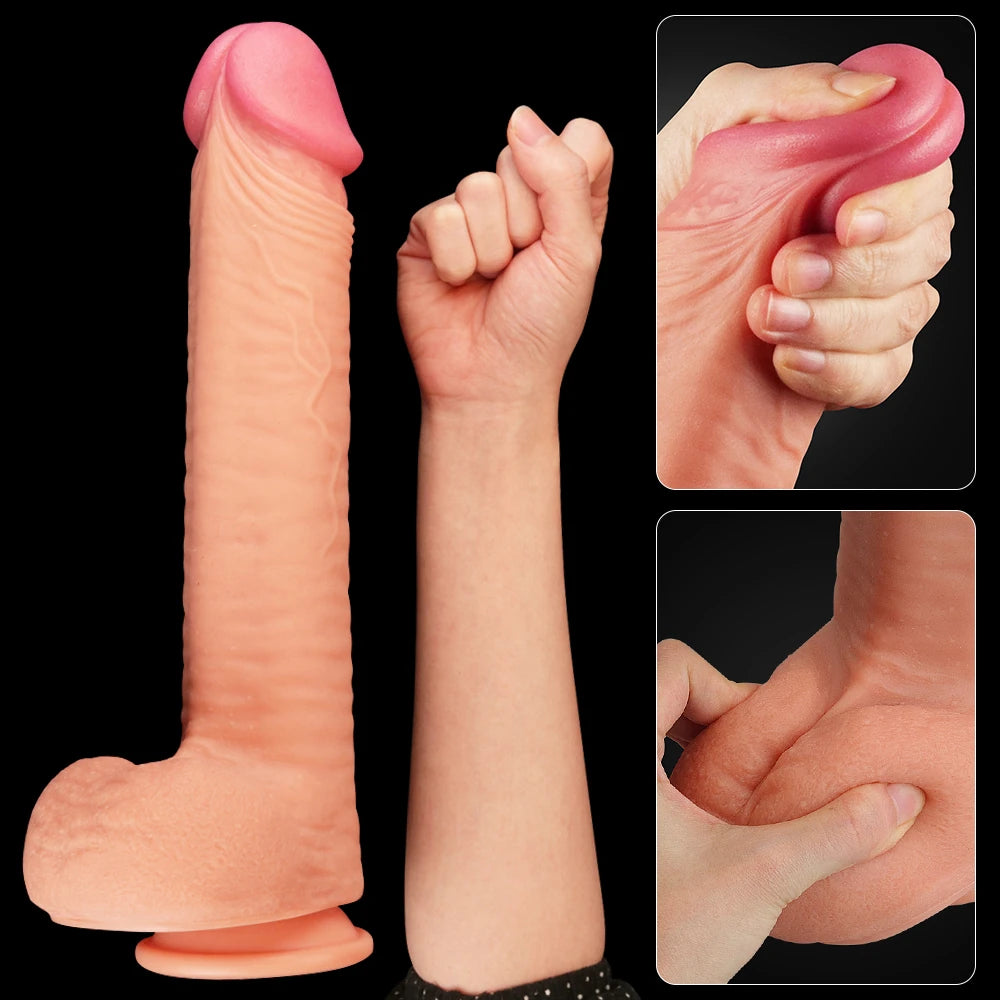Lovetoy Dual Layered Platinum Silicone Cock 30 cm Realistik Penis LV411013