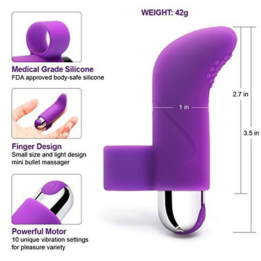 Frowzer Finger Vibe Çift Yönlü USB Şarjlı Parmak Vibratör-Purple