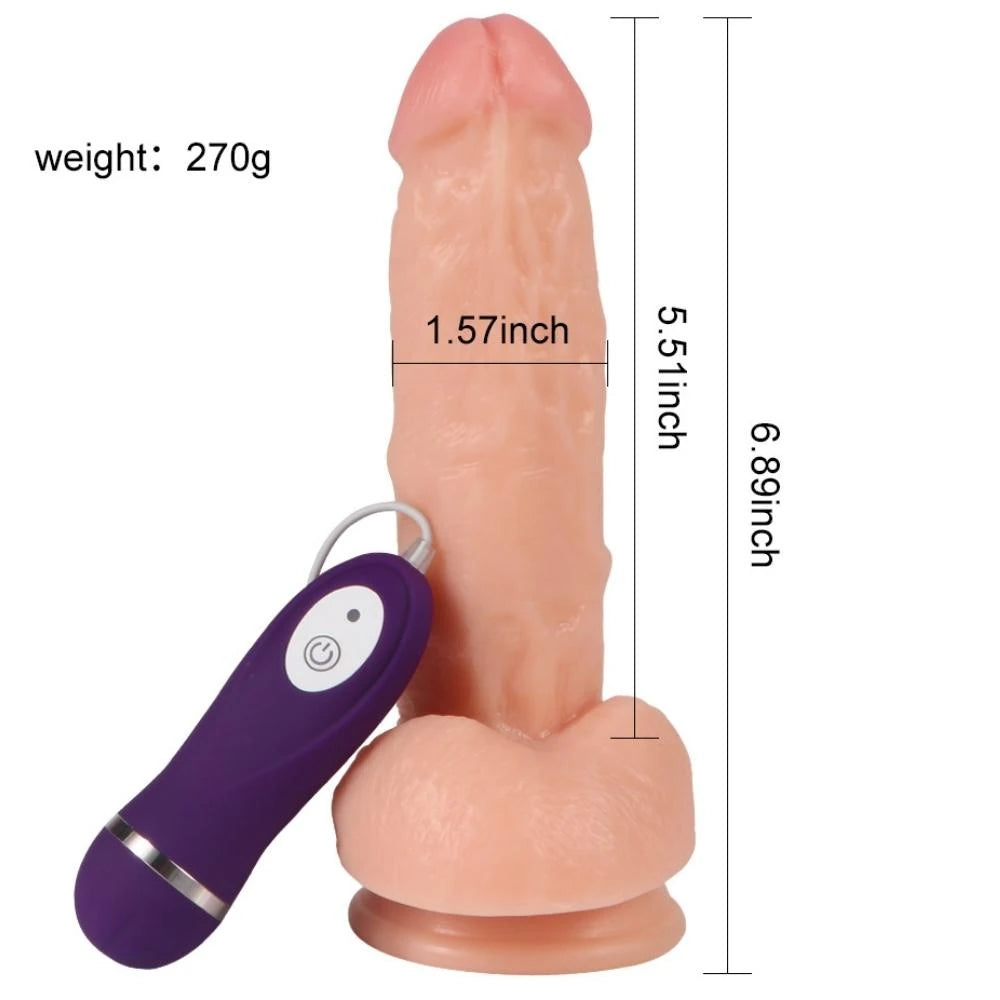 Shequ Vibrating Dildo Kassadin 18 cm Titreşimli Realistik Penis SQ-WBC10029-V