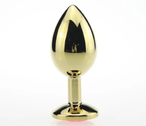 Frowzer Gold Medium Pembe Kristal Taşlı Metal Anal Plug