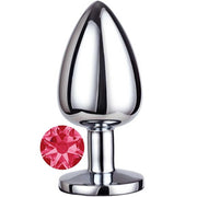 Erox Luxury Silver Pembe Taşlı Büyük Metal Anal Plug