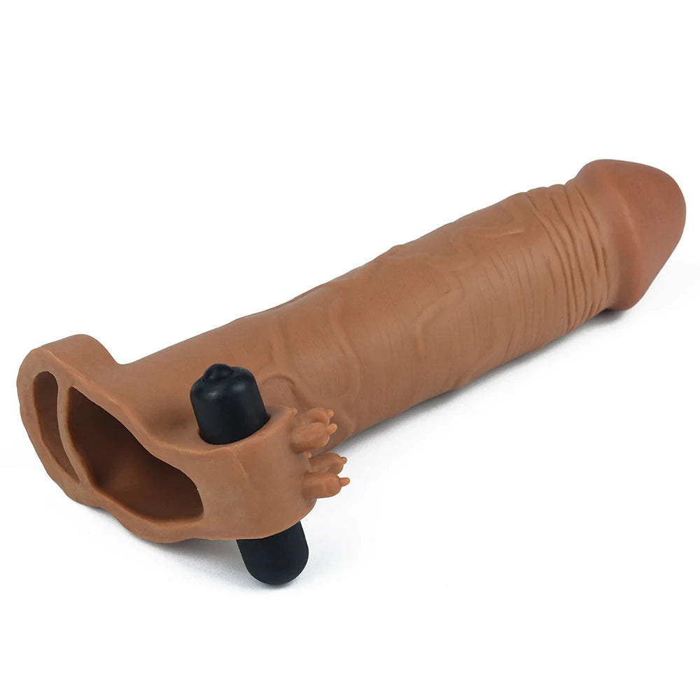 Lovetoy X-Tender Titreşimli 6.5 cm Dolgulu Melez Realistik Penis Kılıfı