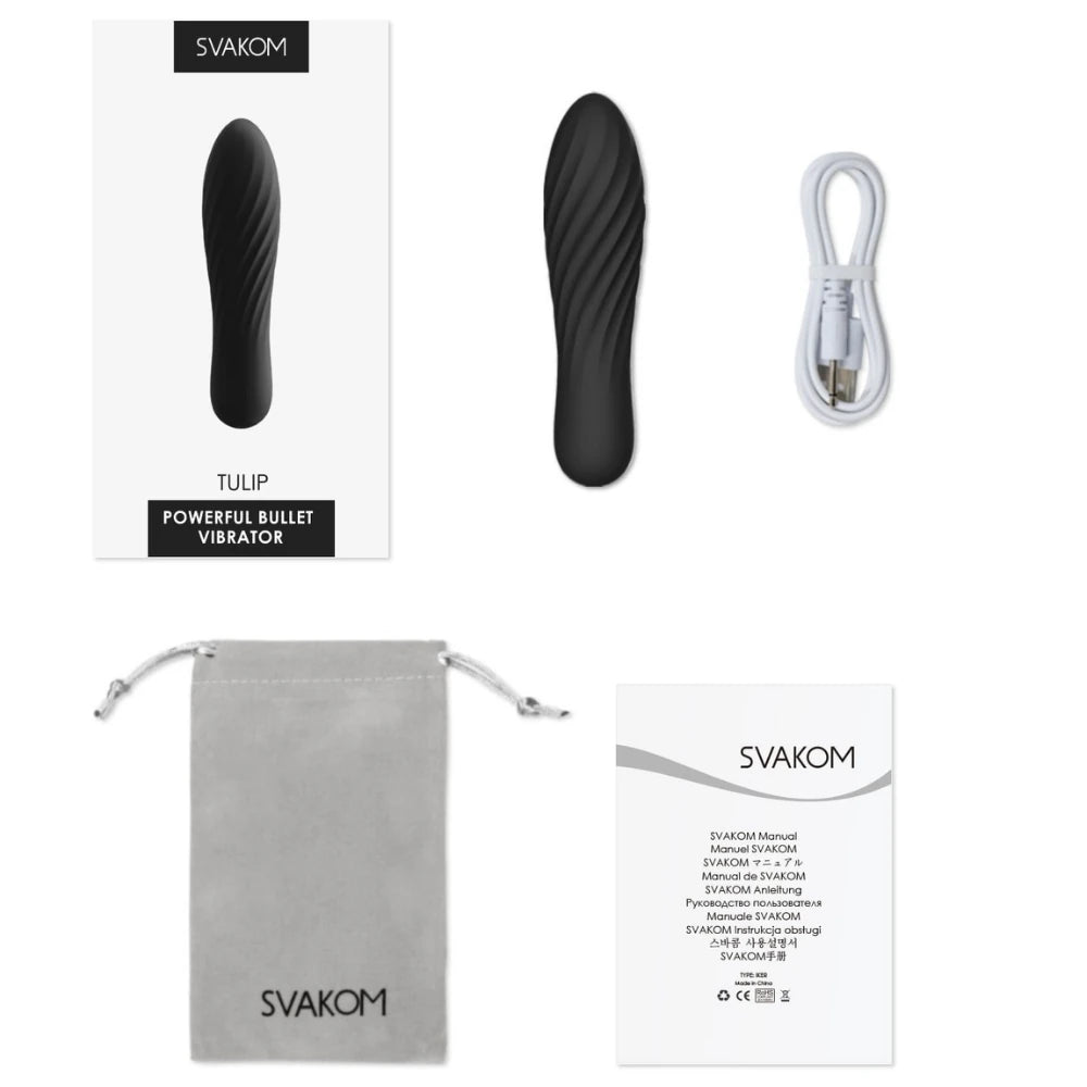 Svakom Tulip 10 Modlu Güçlü Mini Vibratör-Black