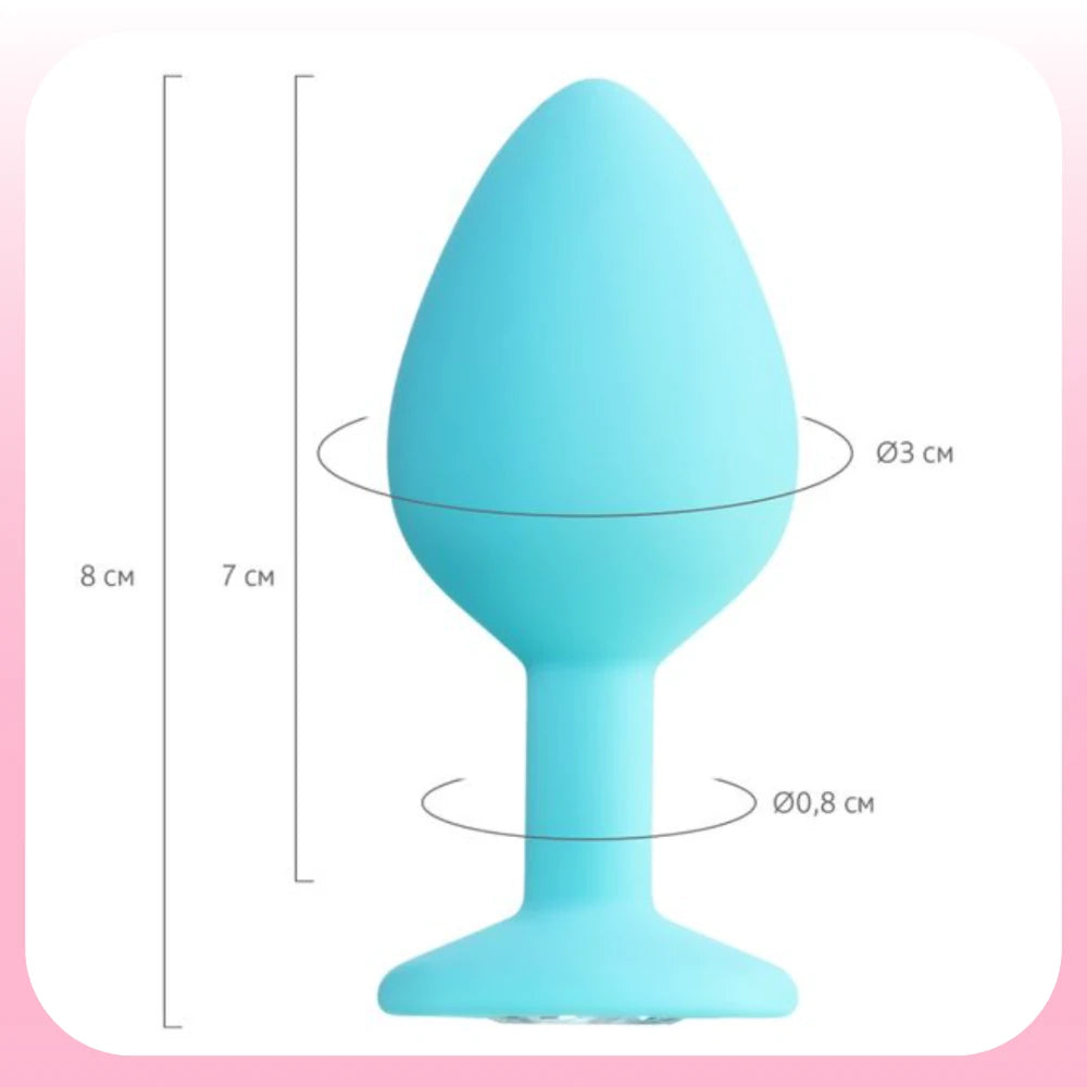 Erox The Anal Fantasy Kristal Taşlı Silikon Anal Plug-Medium