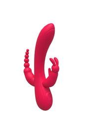 Üçlü Titreşimli Klitoral Vajinal ve Anal Vibratör-Pink