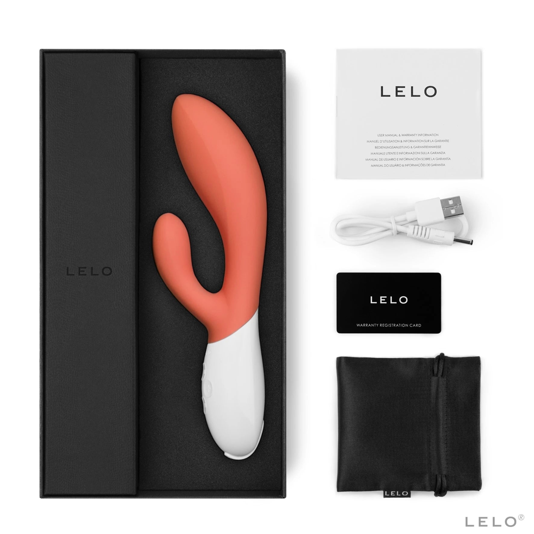 Lelo İna 3 Coral G-Noktası ve Clitoral Rabbit Vibratör