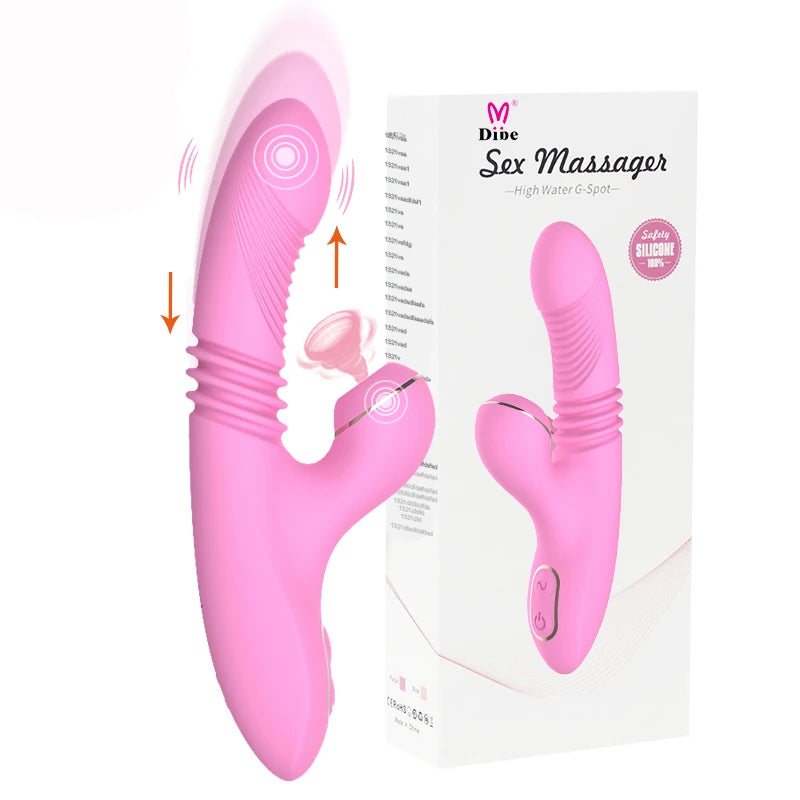 Dibe Haloy Olivia Thrusting Vibe İleti Geri Hareketli Darbeli Vibratör-Purple
