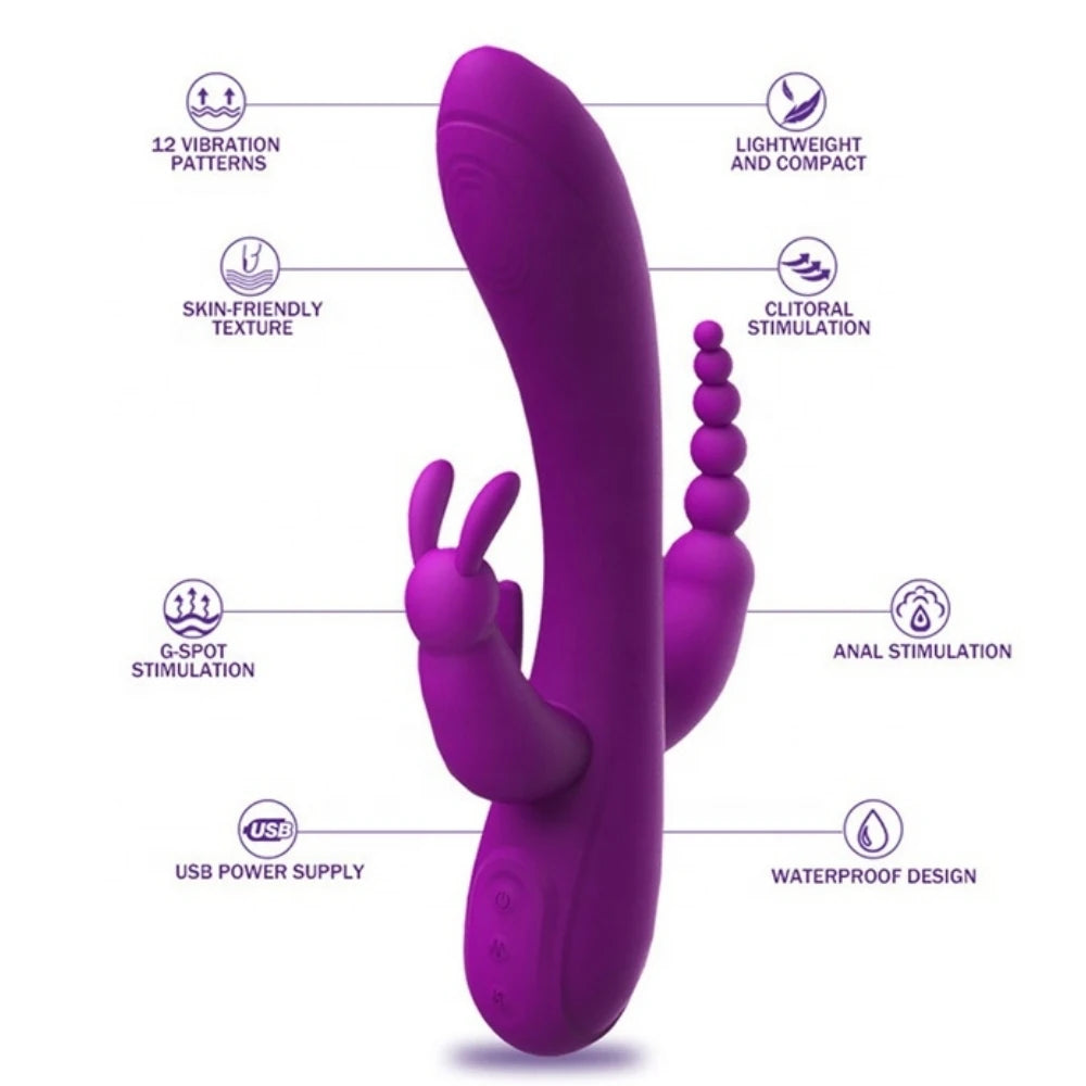 Frowzer World Meilisa 3 İn 1 Clitoral Massager Rabbit Vibratör
