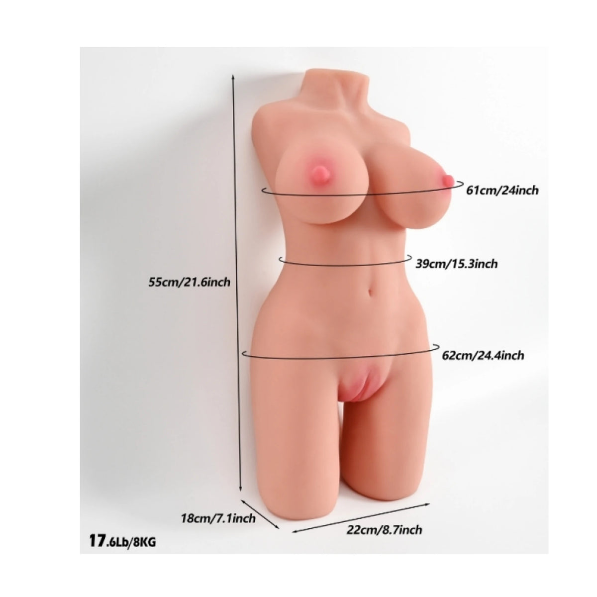 The Masturbation Join Isıtmalı ve Titreşimli Yarım Vücut Mastürbatör 8 Kg.