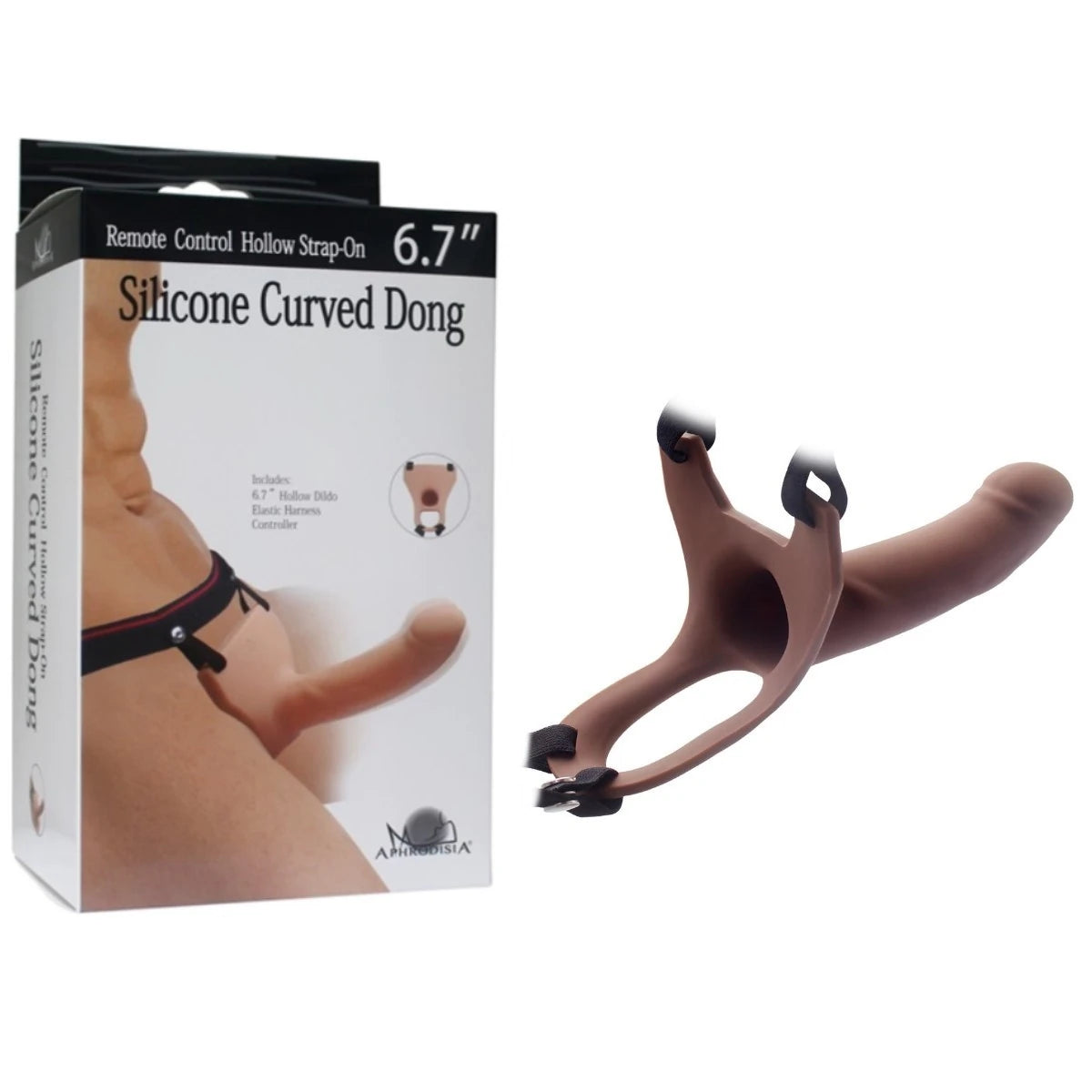 Hollow Strap-On Silicone Curved Dong İçi Boş Kemerli Melez Penis 17 cm