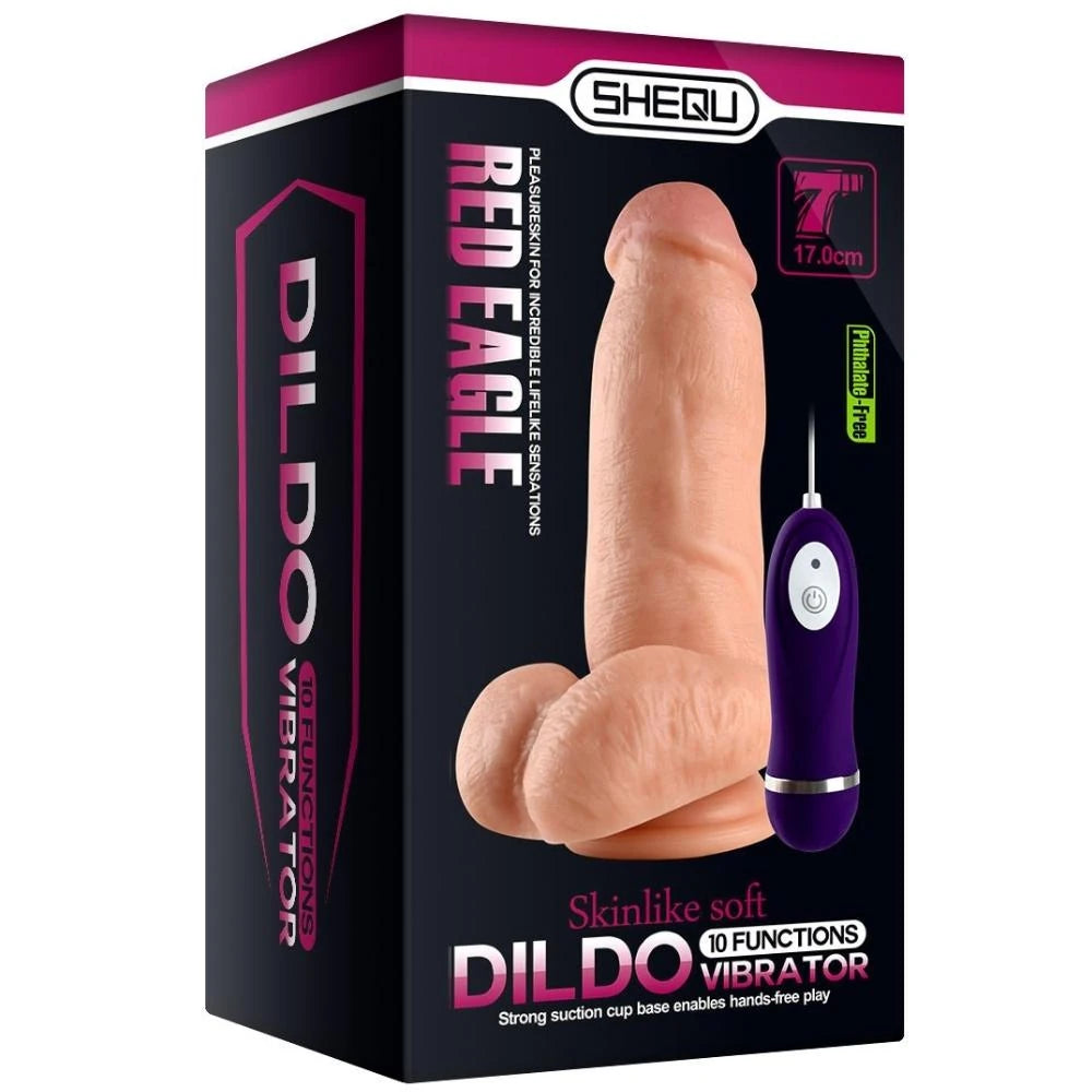 Shequ Vibrating Dildo Red Eagle 16 cm Titreşimli Realistik Penis SQ-WBC10013