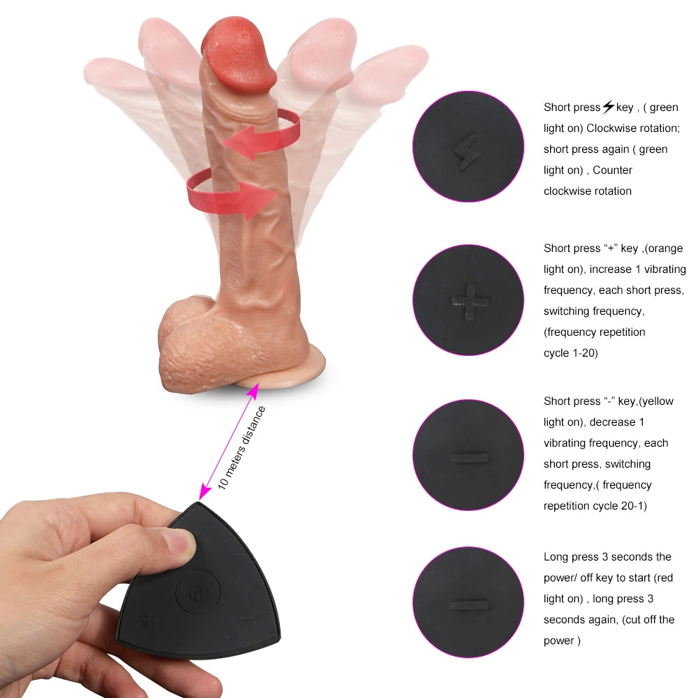 Shequ Bronte Rotating Dildo 20.5 Cm Dönebilen Realistik Penis