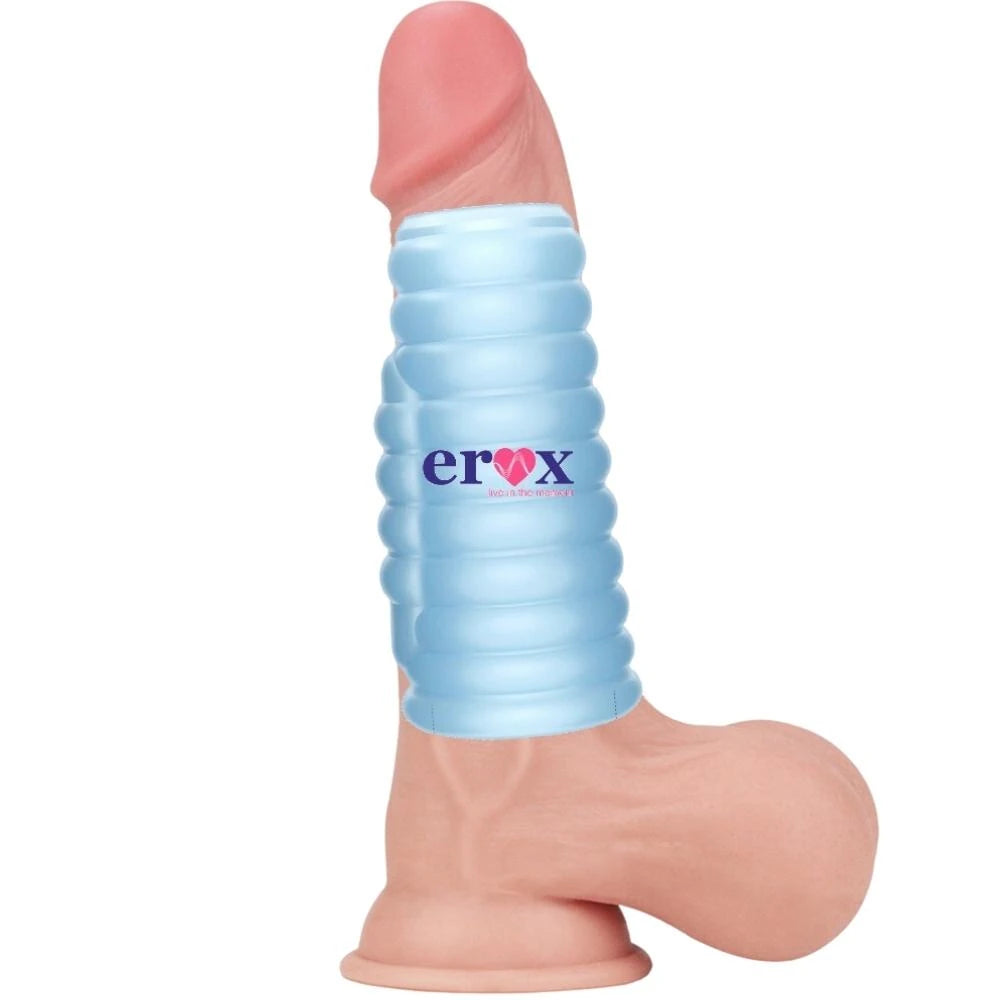 Lovetoy Wave Knights Ring Blue Titreşimli Yarım Penis Kılıfı