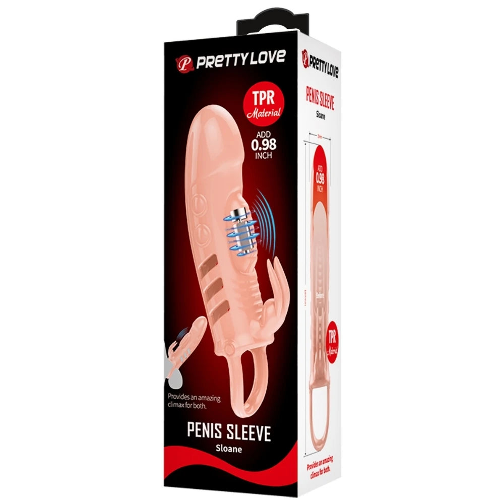 Pretty Love Sloane Penis Sleeve Klitoris Uyarıcılı Titreşimli Penis Kılıfı