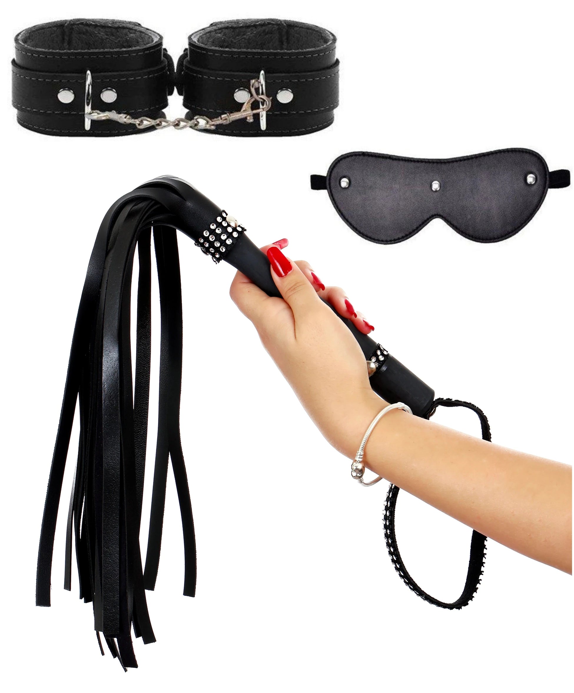 Frowzer Fetish Fantasy Series Cuffs 4 Pcs. Deri Fetiş Pozisyon Kelepçe Seti-Siyah