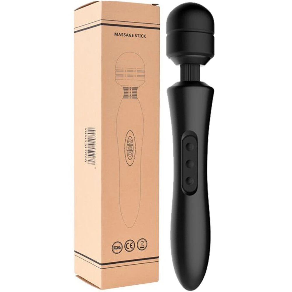 Frowzer Magic Wand Double Massager Masaj Wand Vibratör-Black