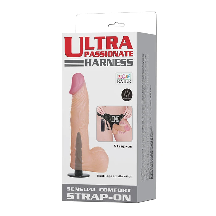 Baile Ultra Passionate Harness Kemerli Titreşimli Realistik Penis
