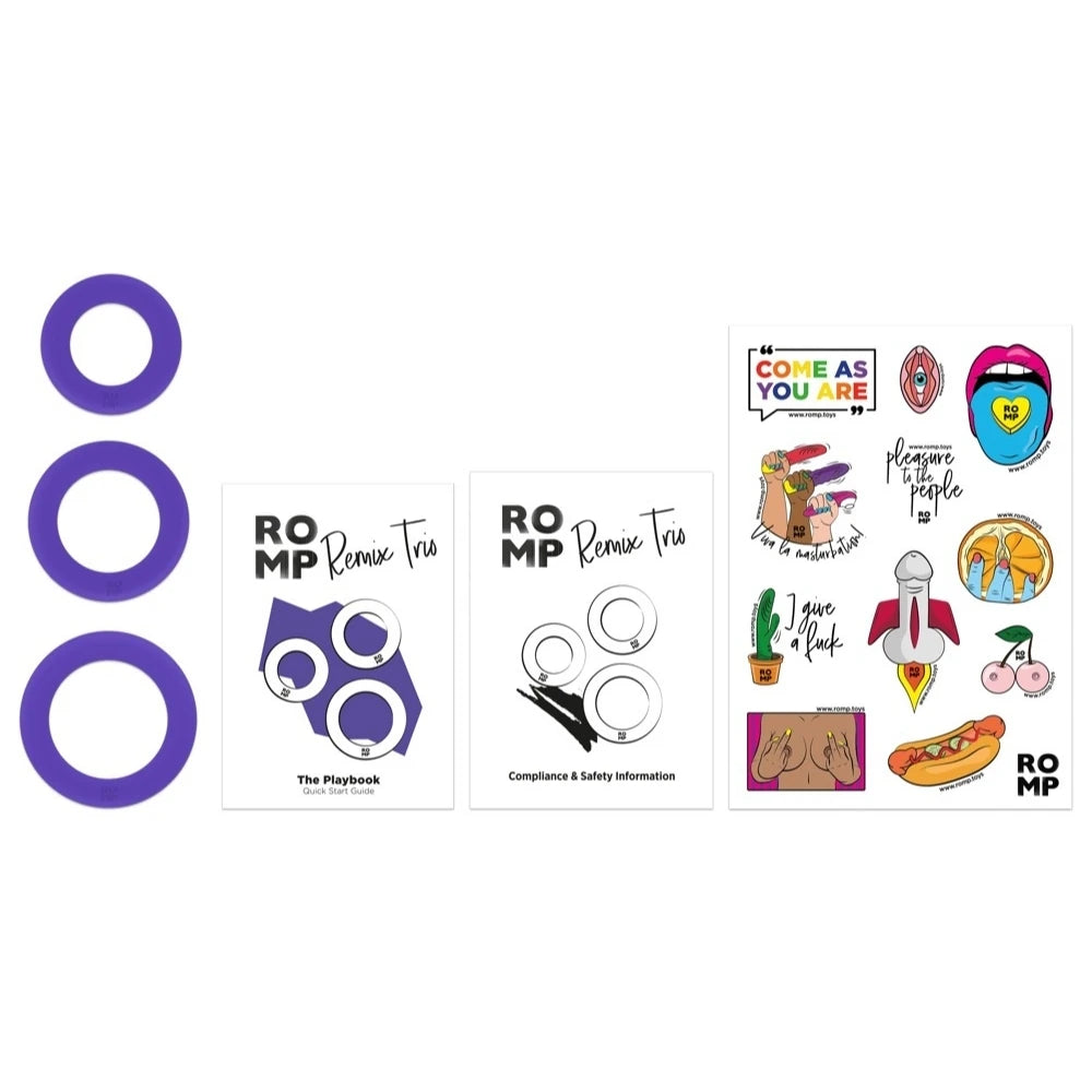 Romp Remix Trio 3 Parçalı Silikon Penis Halkası Seti