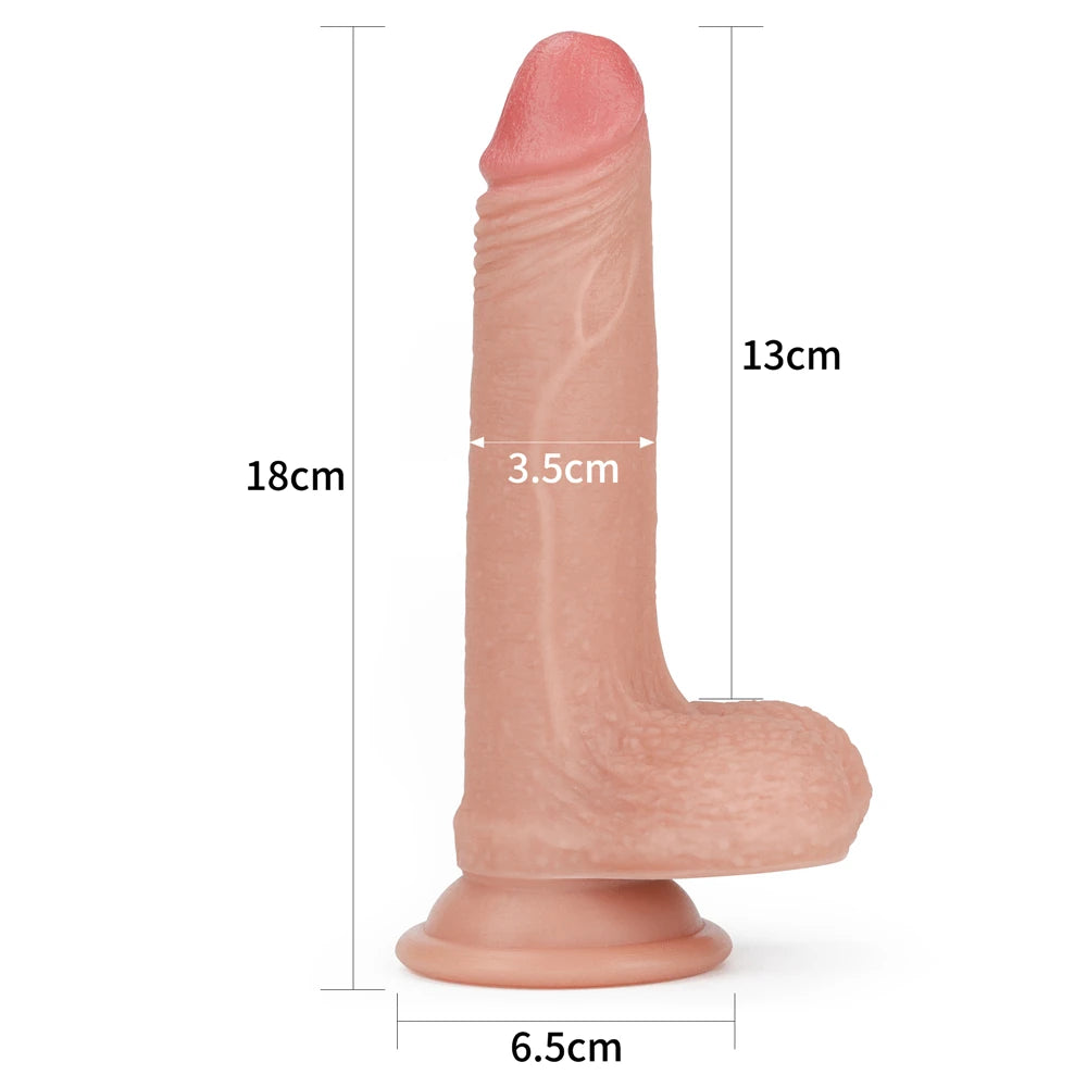 Lovetoy Dual Layered Silicone Cock 18 cm Realistik Penis LV4001F