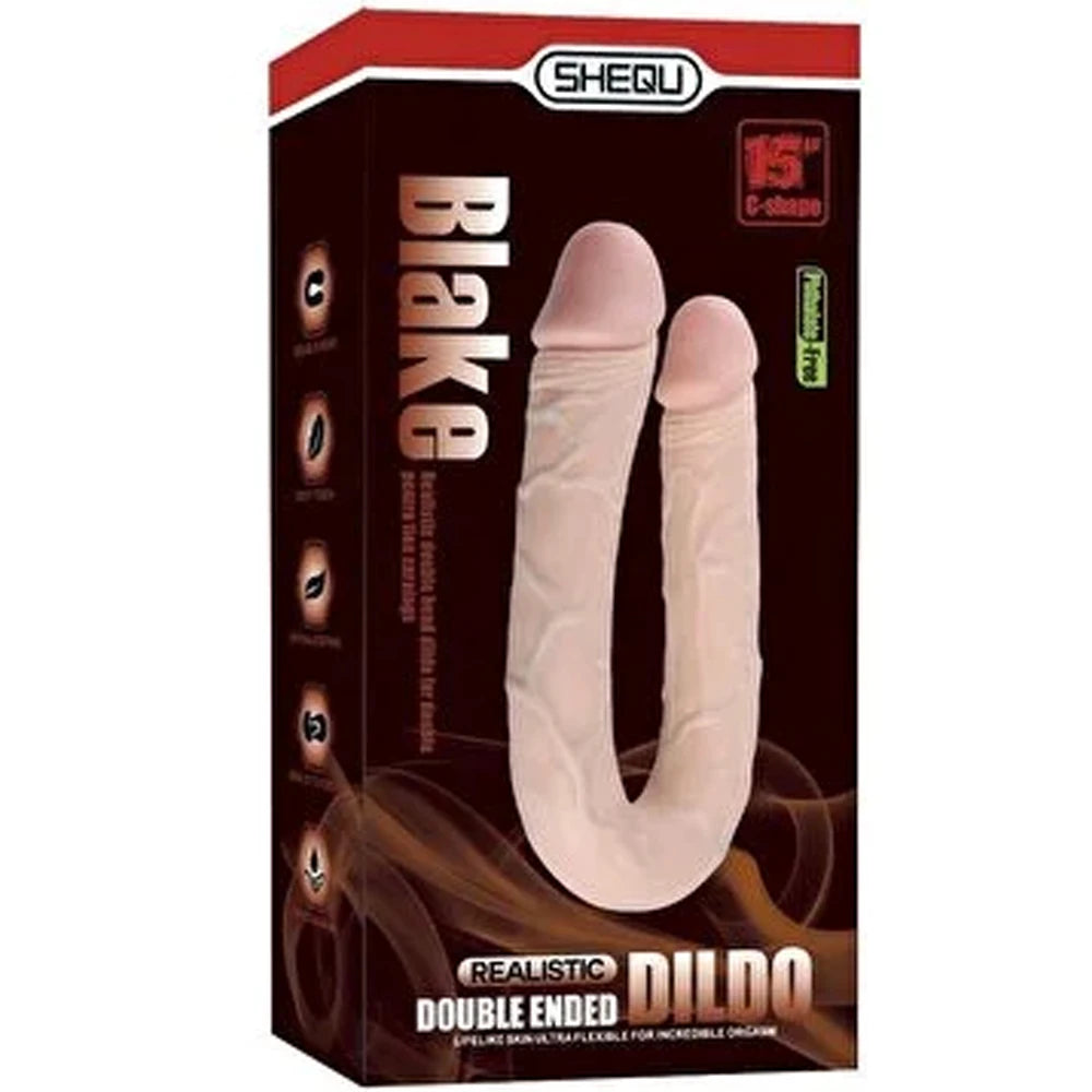 Shequ Dildo Series Blake 44 Cm U-Shape Çift Taraflı Realistik Penis