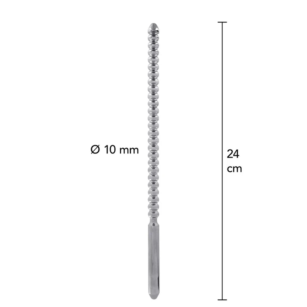 Steel Power Tools Dip Stick Ribbed 10 mm Penis Plug Stick