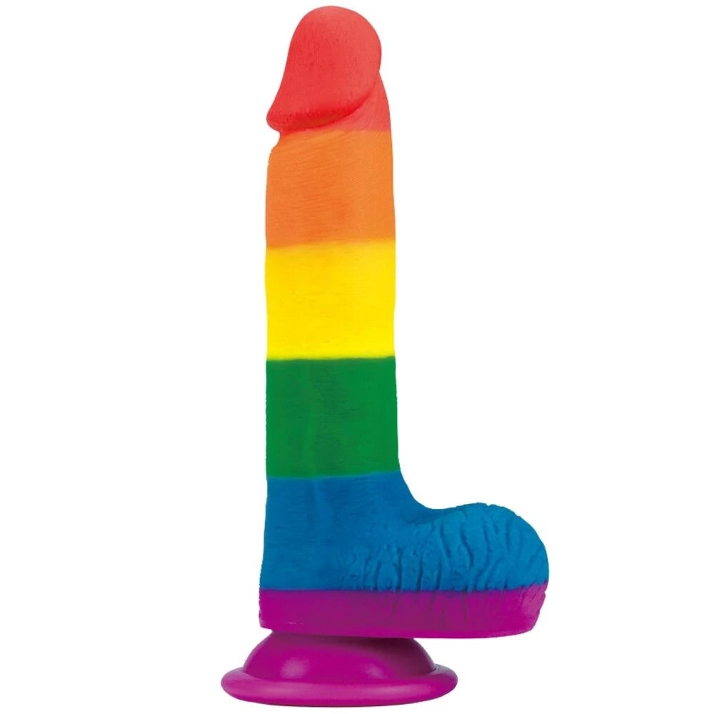 Lovetoy Prider Dildo 19.5 cm Belden Bağlamalı Renkli Realistik Penis LV410026