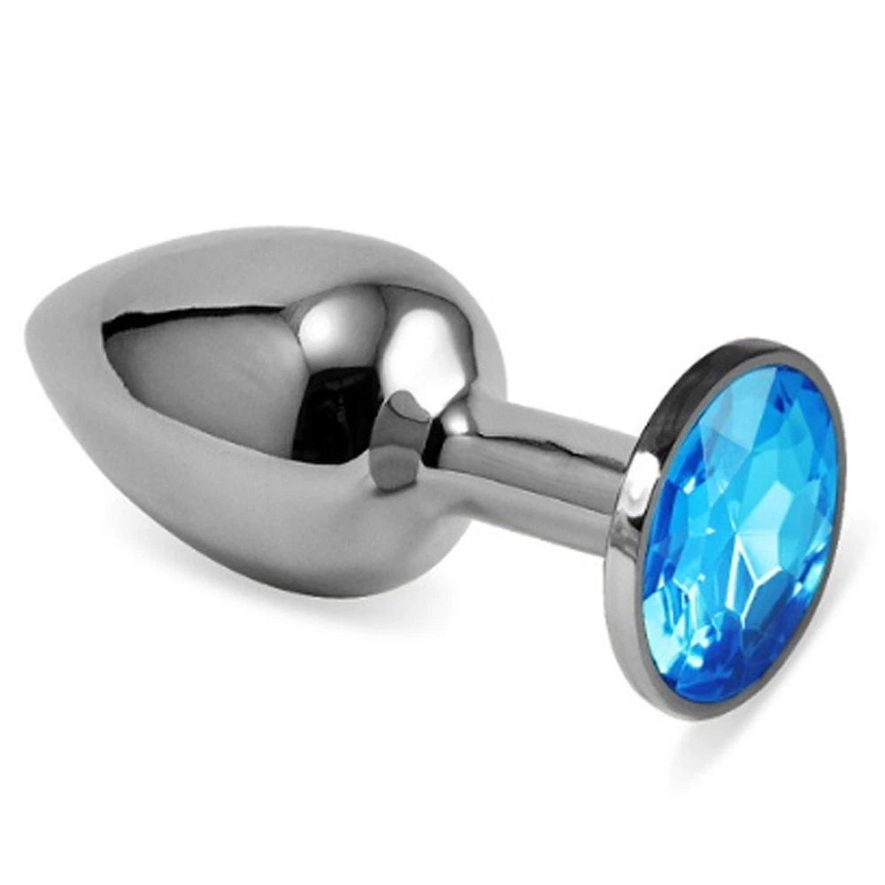 Frowzer Luxury Silver Mavi Taşlı Büyük Metal Anal Plug