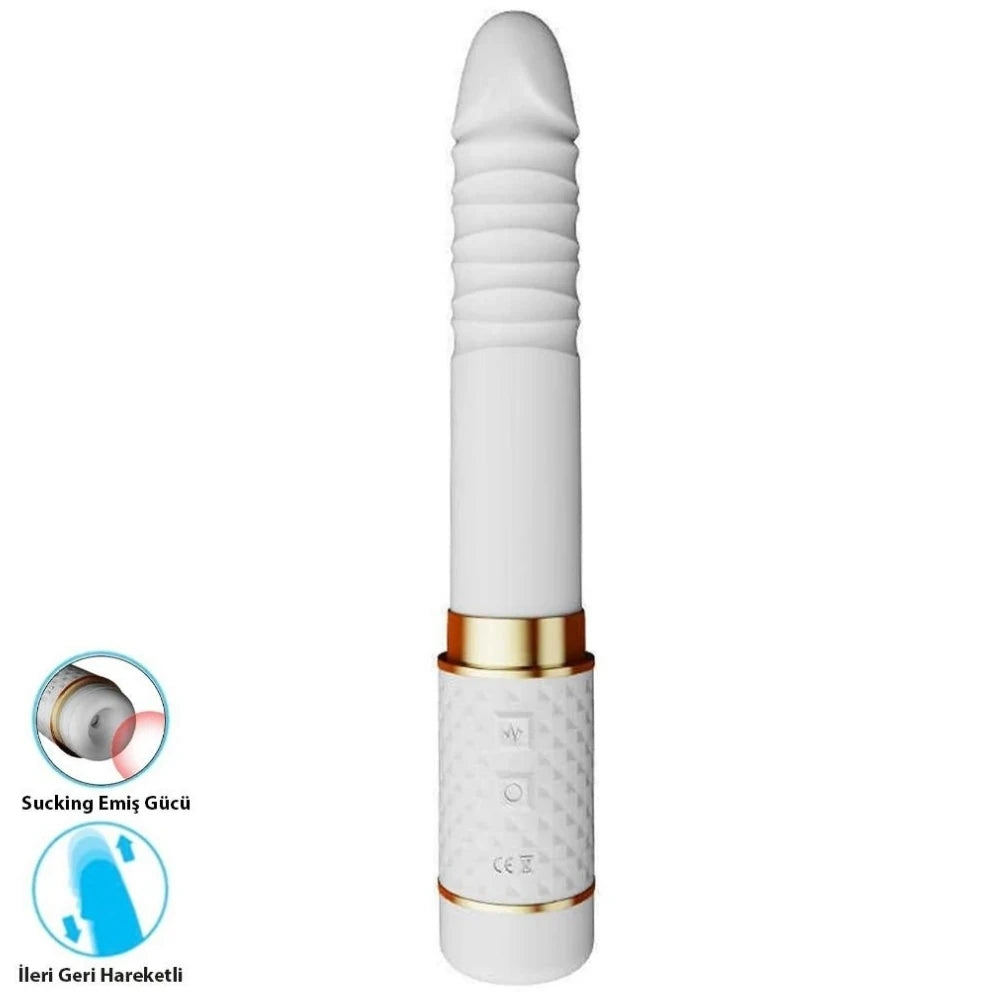 Frowzer Niminey 2 in 1 Emiş Güçlü ve İleri Geri Hareketli Güçlü Vibratör White
