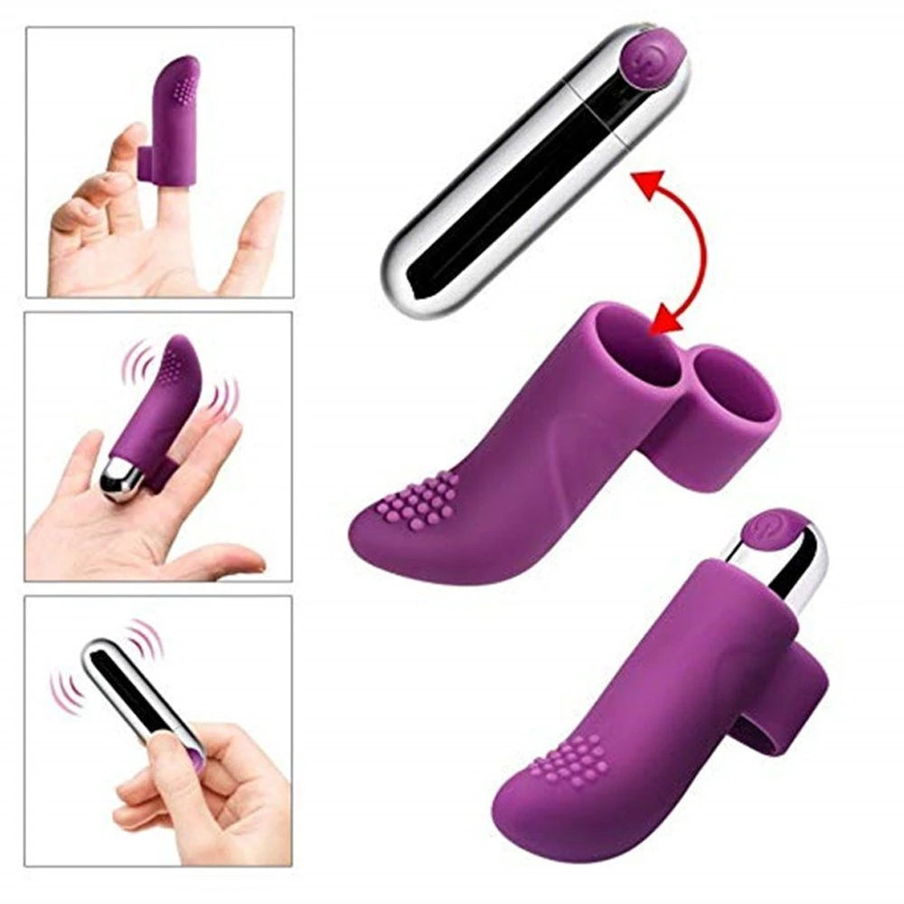 Frowzer Finger Vibe Çift Yönlü USB Şarjlı Parmak Vibratör-Purple