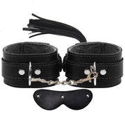 Frowzer Fetish Fantasy Series Cuffs 3 Pcs. Deri Fetiş Pozisyon Kelepçe Seti-Siyah
