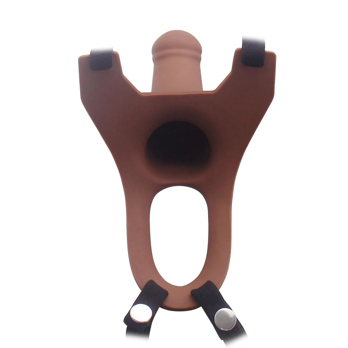Hollow Strap-On Silicone Curved Dong İçi Boş Kemerli Melez Penis 15 cm