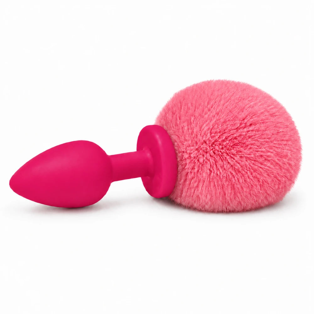 Frowzer Anal Fantasy Yumuşak Silikon Rose Ponpon Peluş Anal Plug-Pink