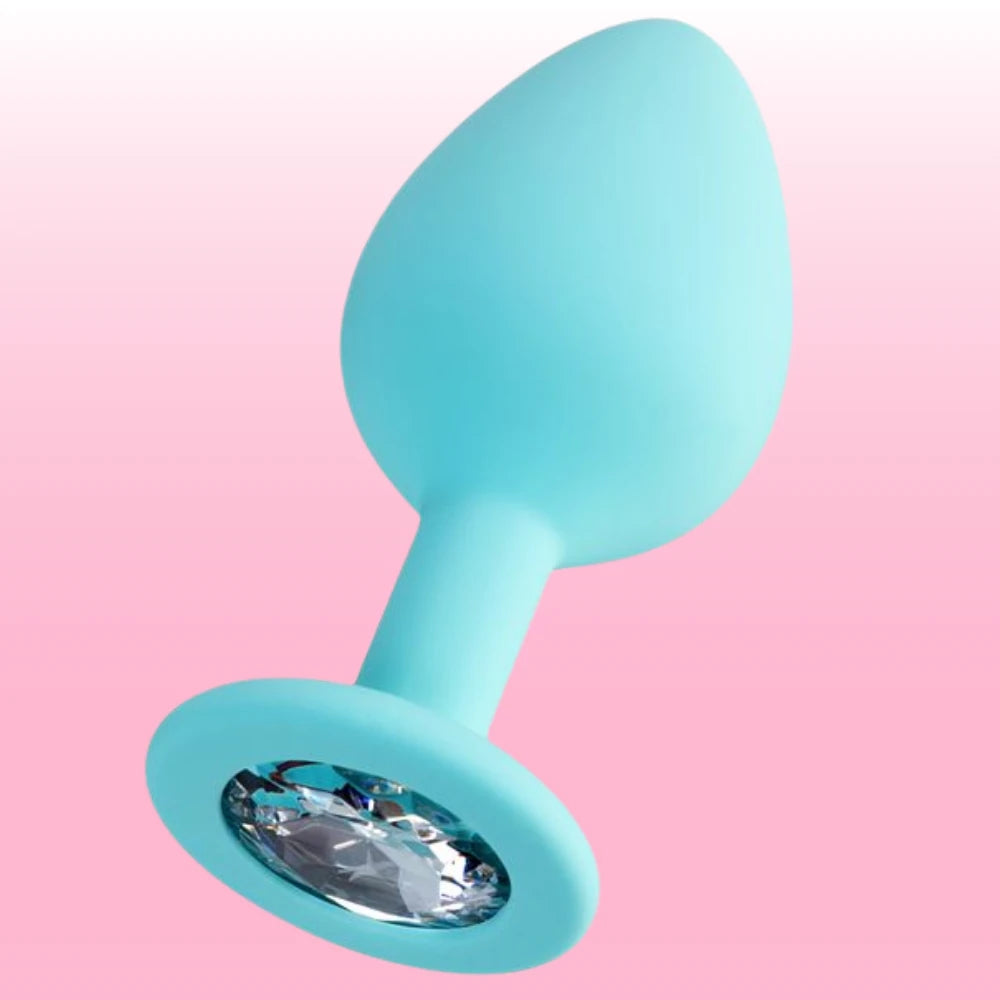 Erox The Anal Fantasy Kristal Taşlı Silikon Anal Plug-Medium
