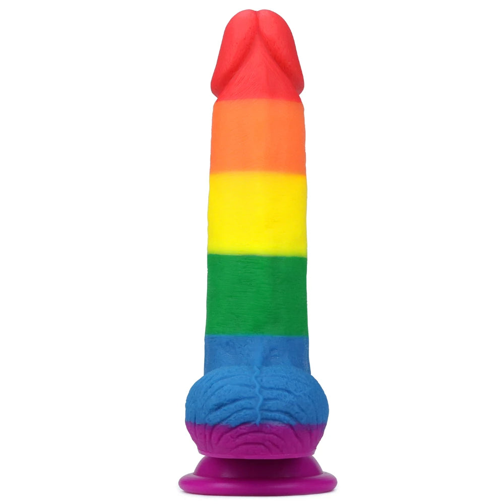 Lovetoy Prider Dildo 19.5 cm Belden Bağlamalı Renkli Realistik Penis LV410026