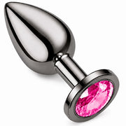 Frowzer Anal Fantasy Gri Metal Pembe Taşlı Lüks Çelik Anal Plug – Large