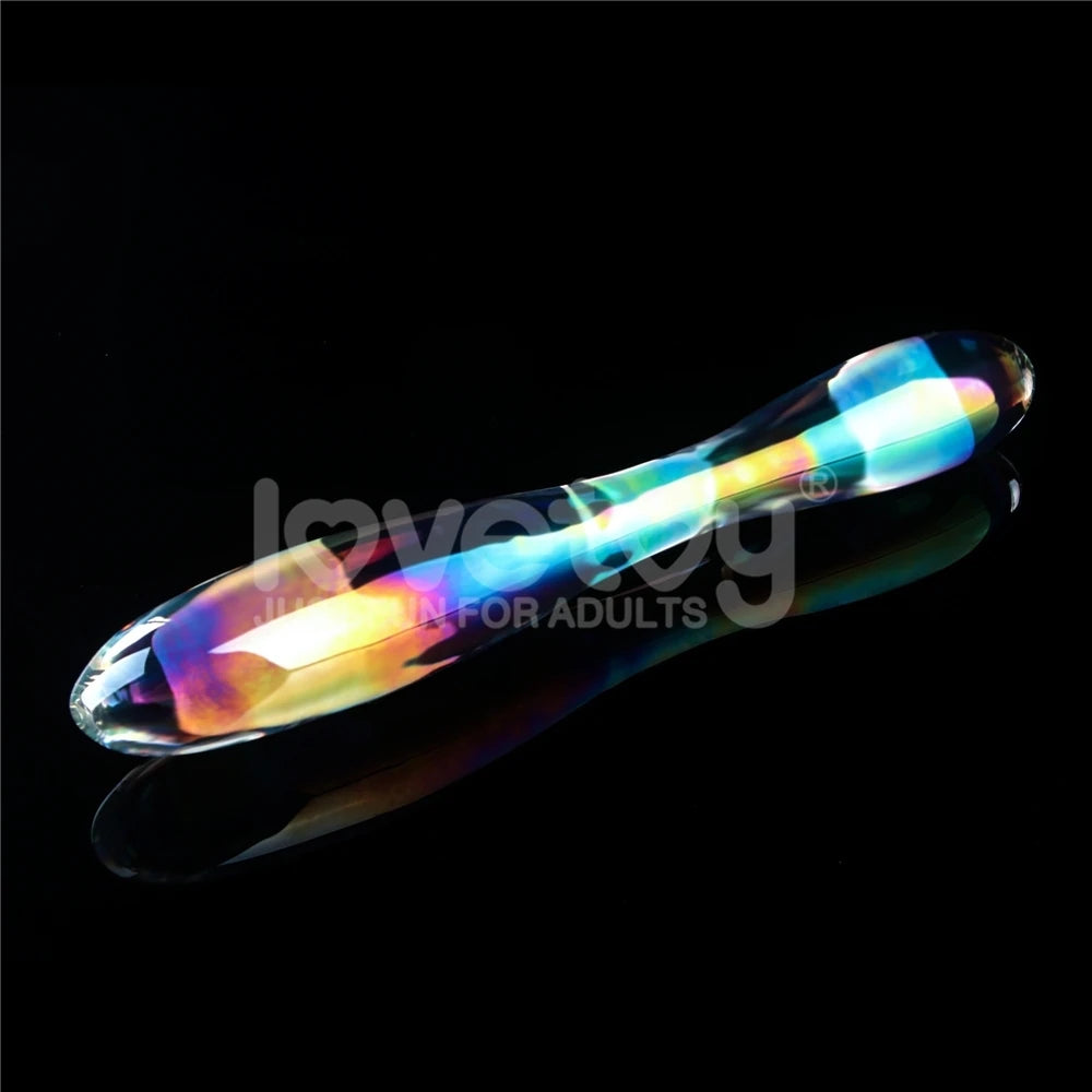 Lovetoy Twilight Gleam Glass Dildo-Double Delight Çif Taraflı Cam Dildo LV610025