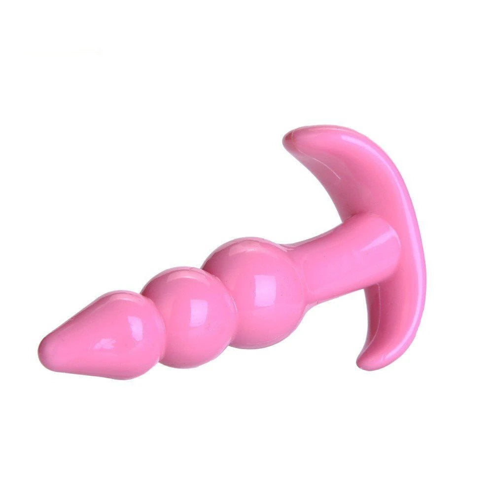 Frowzer Anal Fantasy Ribbled Silicone Jelly Butt Plug Anal Alıştırıcı-Pink