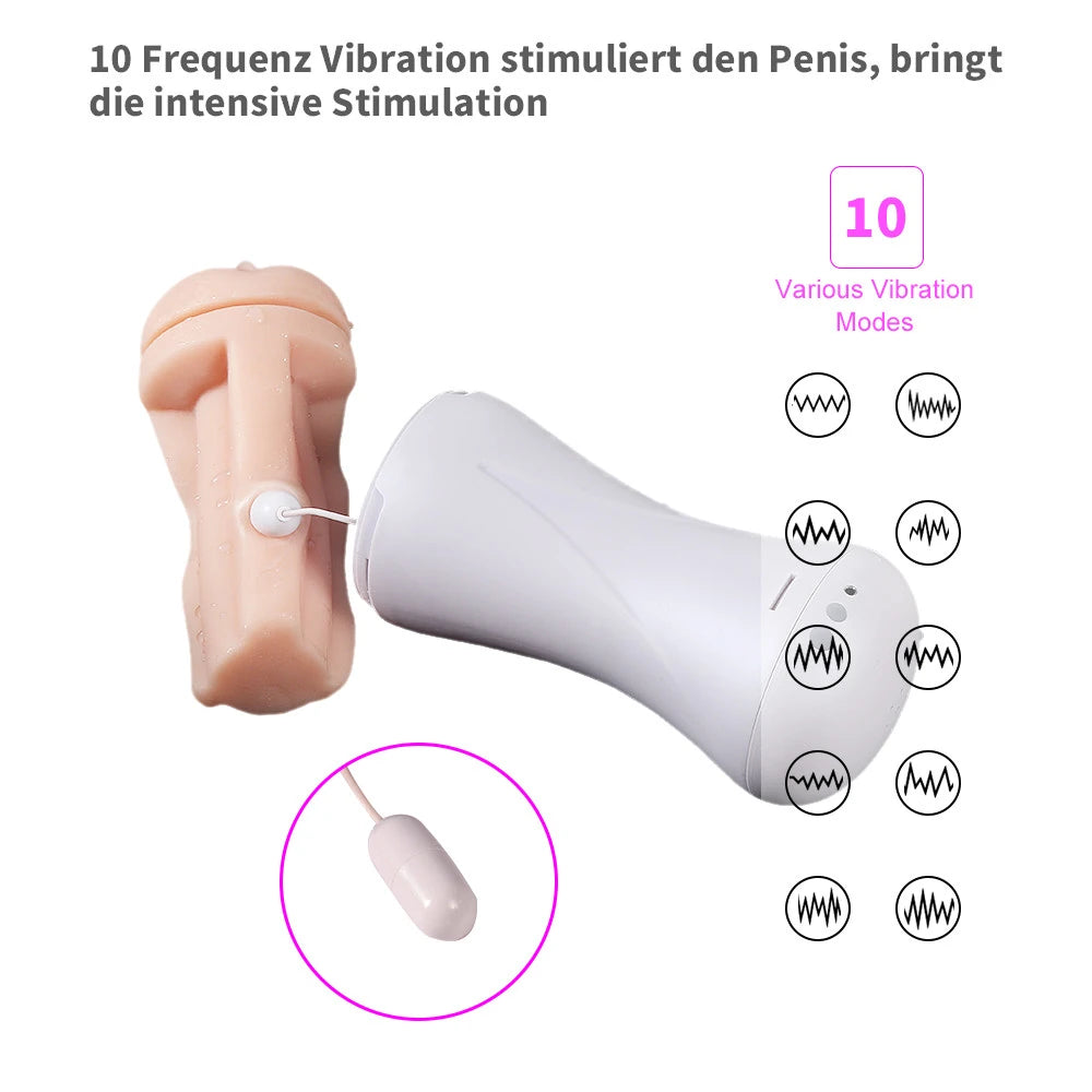 Shequ Vibrating Pussy Happy Sport Cup Titreşimli Vajina SQ-MA70005