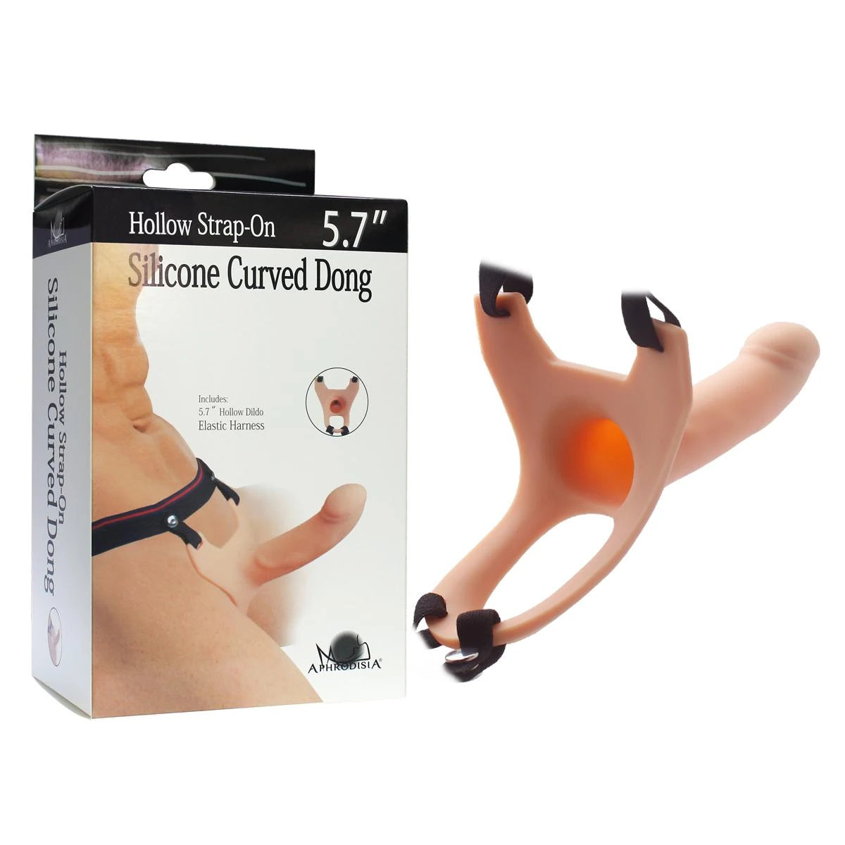 Hollow Strap-On Silicone Curved Dong İçi Boş Kemerli Penis 15 cm