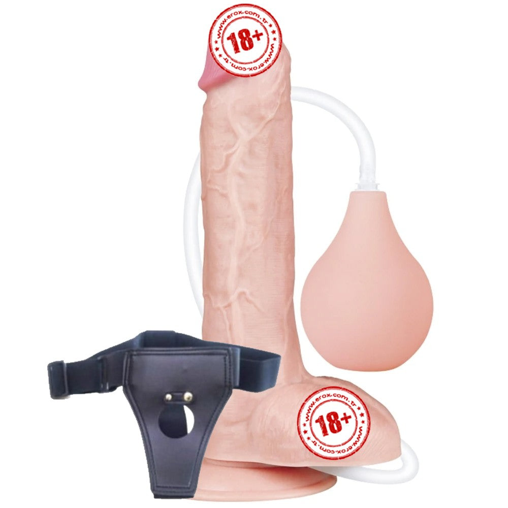 Lovetoy Squirt Extreme Dildo 25 Cm Boşalabilir Kemerli Realistik Penis LV116022