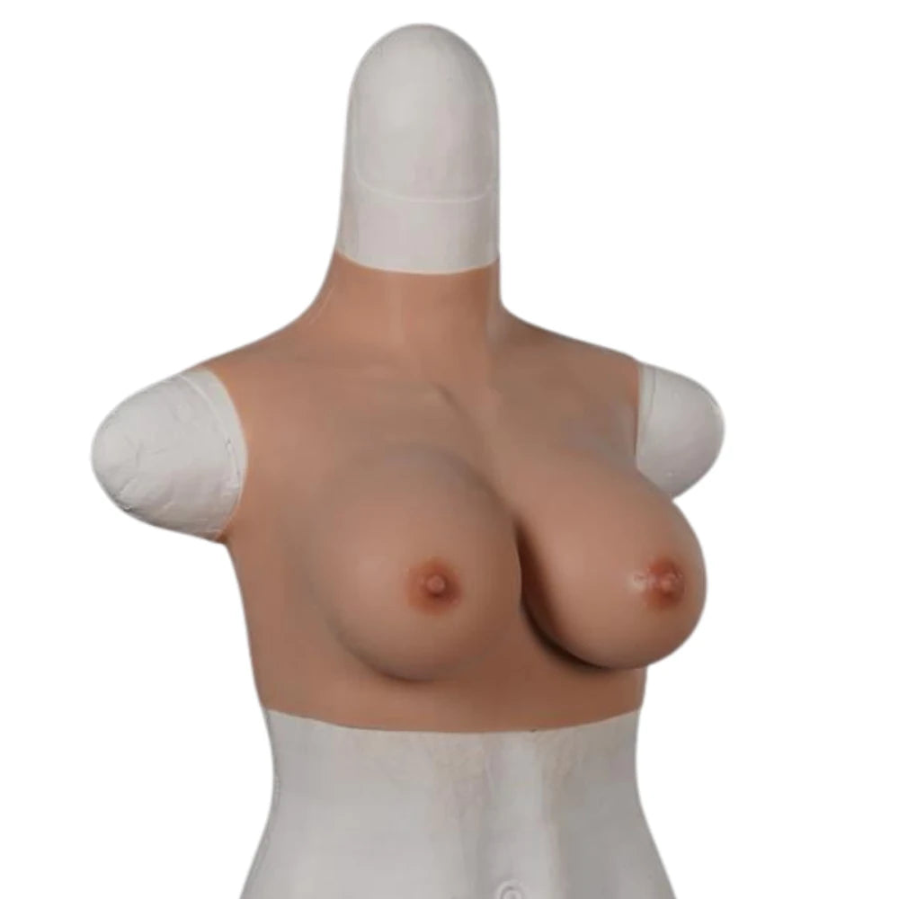 The Sex Toys Bodysuit Crossdresser Giyilebilir Boğazlı Realistik Silikon Göğüs