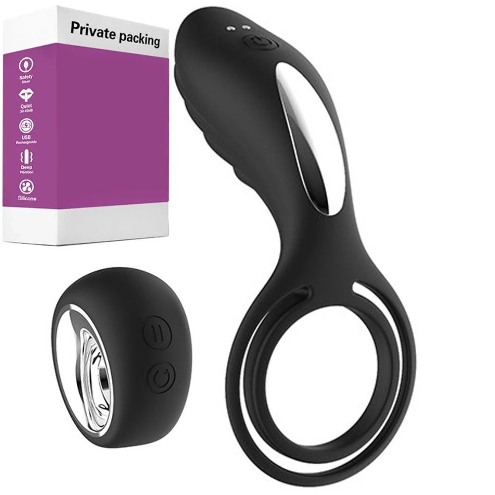 Private Body Safe Black Çok Yönlü Uzaktan Kumandalı Penis Halkası Anal Vibratör
