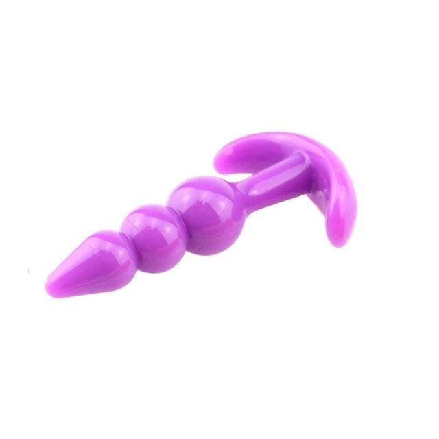 Frowzer Anal Fantasy Ribbled Silicone Jelly Butt Plug Anal Alıştırıcı-Purple