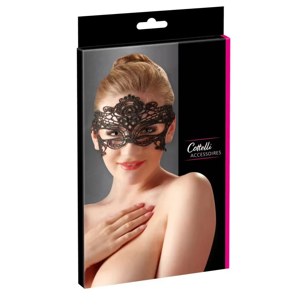 Cottelli Accessoires Adrima Nakışlı Dantel Göz Maskesi - Siyah