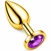 Frowzer Anal Fantasy Luxury Diamond Gold Çelik Mor Taşlı Metal Anal Plug – Small