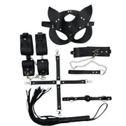 The Fetish 7 Pcs Policarbon Deri Fetiş Set-Siyah