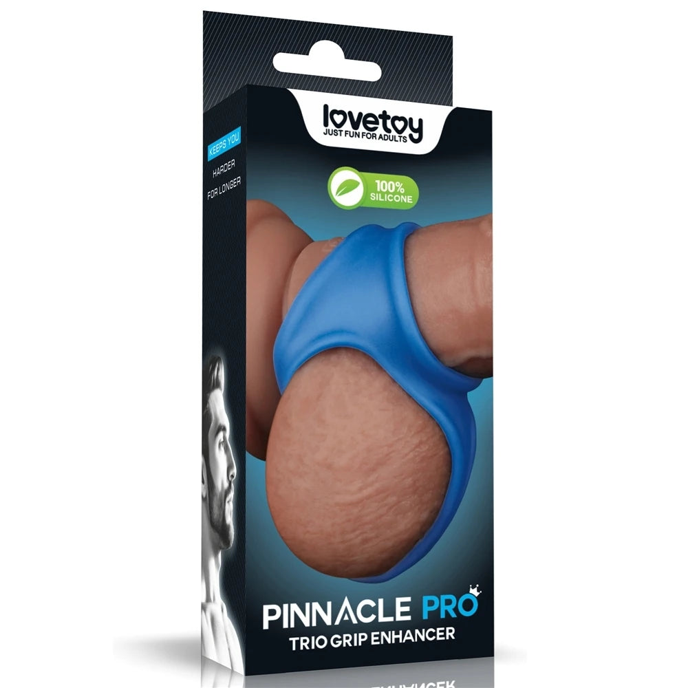 Lovetoy Pinnacle Pro Trio Grip Enhancer Sleeve Testis Destekli Penis Kılıfı LV443015