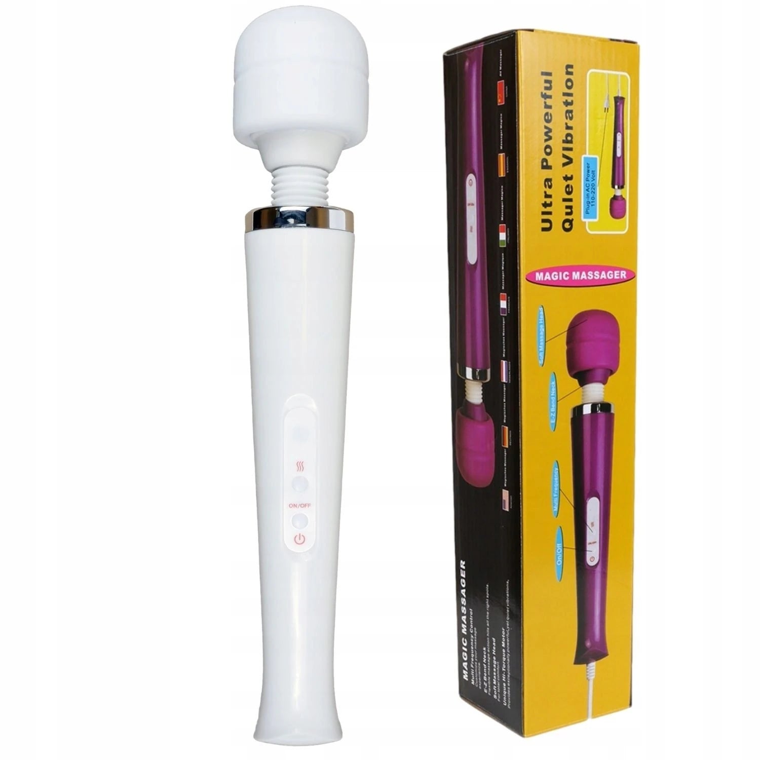 Frowzer Magic Massager White Profesyonel 10 Modlu Güçlü Masaj Aleti