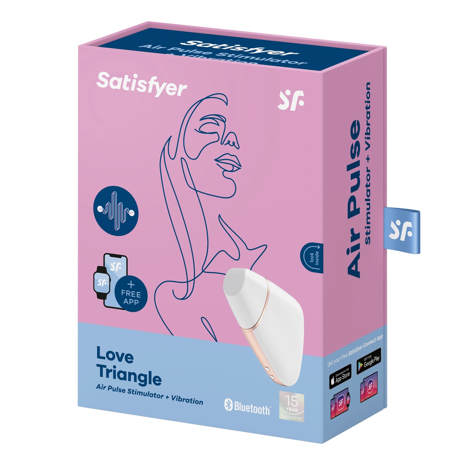 Satisfyer Love Triangle Telefon Kontrollü Emiş Güçlü Vibratör-Whtie