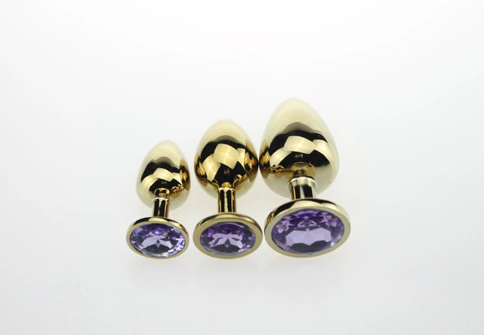 Frowzer Gold Small Mor Kristal Taşlı Metal Anal Plug